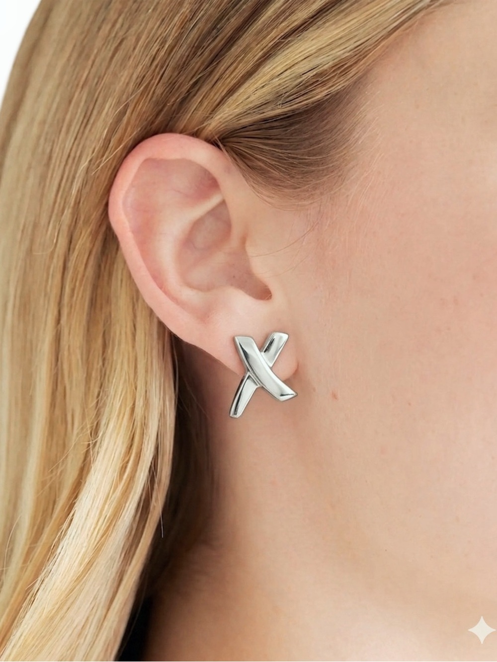 Tiffany & Co. Paloma Picasso Graffiti X Sterling Silver Earrings